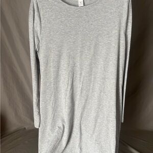 Light Gray Long Sleeve Swing Dress